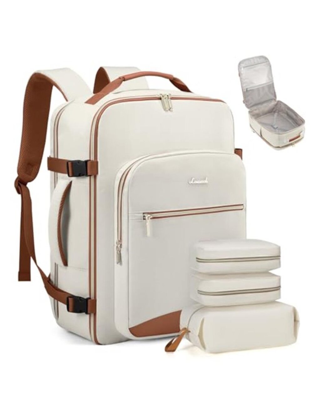 Womens 40L Travel Backpack Carry On Personal Item 17 Laptop Bag Packing Cubes